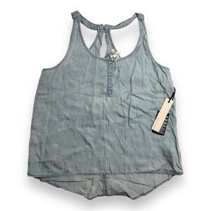 LIFE IN PROGRESS women denim tank top size large NWT